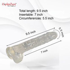 Itspleazure Big Dildo Silicone Suction Dildo Base for Women-Transperent