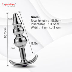 Itspleazure Stainless Steel 3 Bead Anal Plug