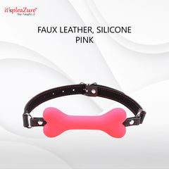 Pink Silicone dog bone gag on Itspleazure