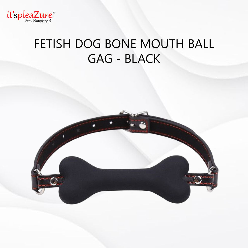Black Fetish Dog bone Mouth Gag at itspleaZure