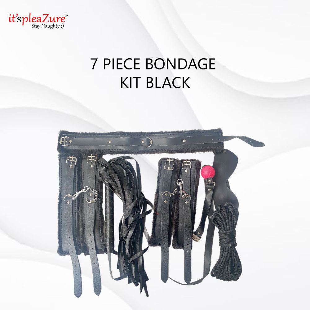 Black 7 piece Bondage Kit at Best Price from Itspleazure – itspleaZure