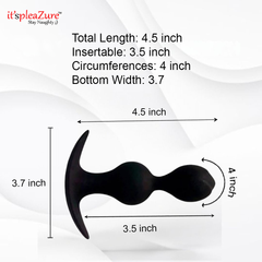 ItspleaZure Black 2 Bead Silicone Anal Plug