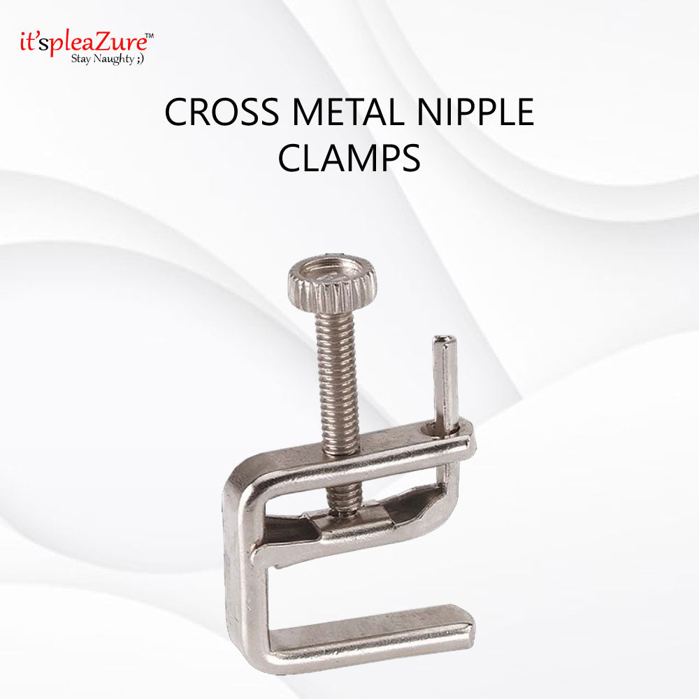 cross metal Nipple clamp on Itspleazure