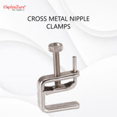 cross metal Nipple clamp on Itspleazure
