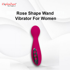 Rose Shape Wand Vibrator for women on a white background with 'it's pleAZure' branding.