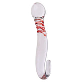 ItspleaZure's Seahorse Swirl Glass Dildo – Clear & Red, 8 Inch