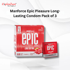Manforce's Epic Pleasure Long-Lasting Raspberry Condoms - Pack of 3