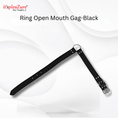 Black ring open mouth gag on a white background with 'it's pleazure' branding.