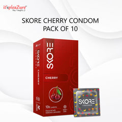 Skore cherry condom on Itspleazure