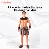 ItspleaZure's Men's Barbarian Warrior Costume Set - Free Size | Gladiator-Inspired Outfit