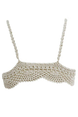 Beige Woolen Bralette for Womens