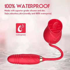 Itspleazure 2 in 1 Rose Tongue Stimulator and Vibrating Egg