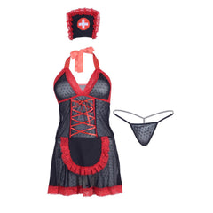ItspleaZure Black & Red French Nurse Costume
