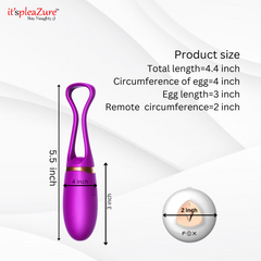 FOXSHOW egg dimensions – 4.4-inch length, 4-inch circumference with remote