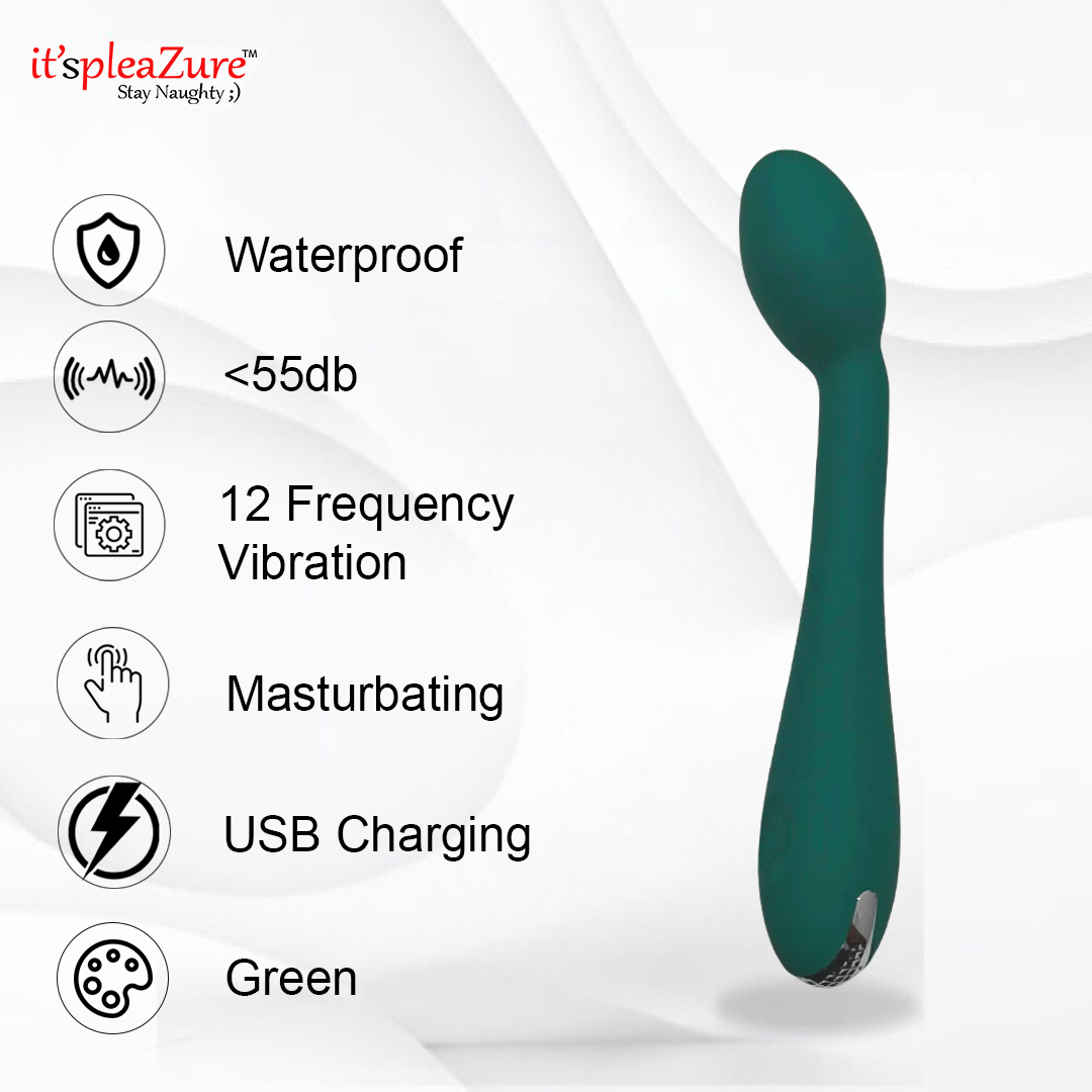 Green it'spleaZure massaging vibrator with 10-speed settings for intense pleasure