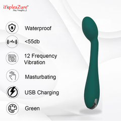 Green it'spleaZure massaging vibrator with 10-speed settings for intense pleasure