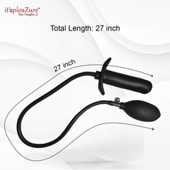 Black flexible shaft with a pump on a white background, labeled 'Total Length: 27 inch'.