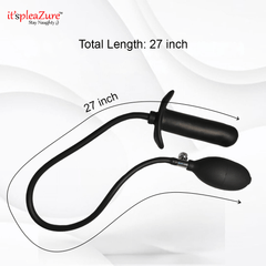 Black flexible shaft with a pump on a white background, labeled 'Total Length: 27 inch'.