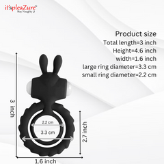 Precise sizing: 3.3cm & 2.2cm loops - 3" length vibrating penis ring