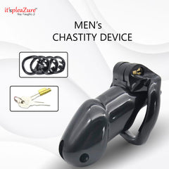 it'spleaZure Transparent Chastity Cage – Discreet Men's Device with Adjustable Rings