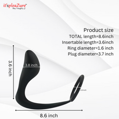 it'spleaZure Black Men's Silicone Anal Prostate Plug – 3.6-inch insertable length for prostate stimulation