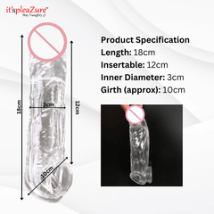 it'spleaZure Crystal Men’s Penis Sleeve, clear design for enhanced pleasure