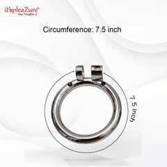 Silver ring with measurement details on a white background, featuring 'it's pleazure' branding.