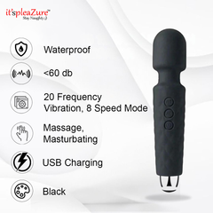 Itspleazure Black Wand Massager For Women