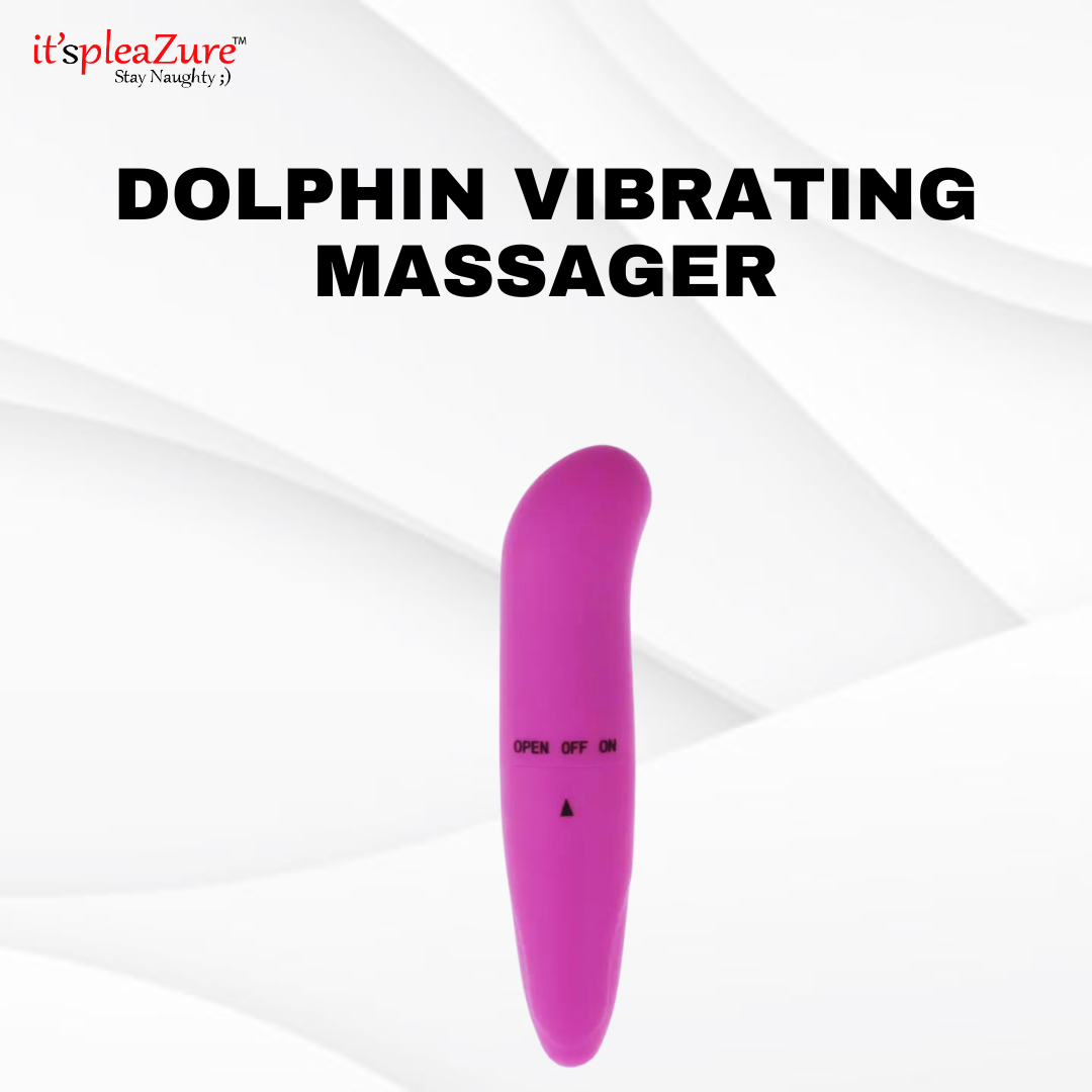 Close-up of Dolphin Vibrating Massager with ON/OFF controls - Compact and discreet design