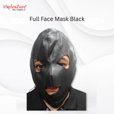 Black full-face mask on a white background with 'it'spleazure' branding.