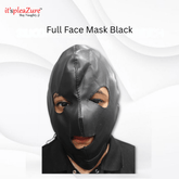 Black full-face mask on a white background with 'it'spleazure' branding.