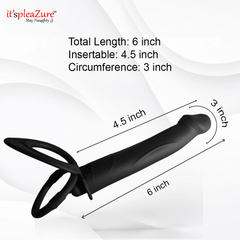 Black product with measurements on a white background, featuring 'it's pleAZure' branding.