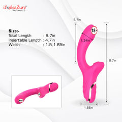 Caesar vibrator measurements - 4.7in insertable, dual-width 1.5-1.65in design