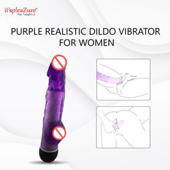 Purple realistic dildo vibrator
