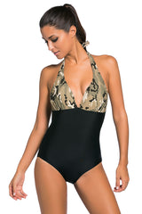 Camouflage Print ed Monokini Swimsuit