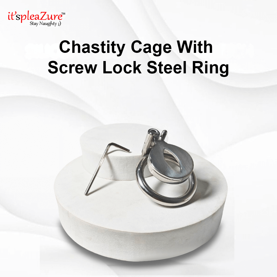 Itspleazure's Chastity Cage With Screw Lock Steel Ring