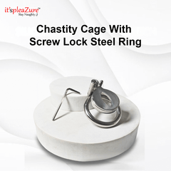 Itspleazure's Chastity Cage With Screw Lock Steel Ring