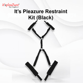 Black restraint kit with 'It's Pleazure' branding on a white background