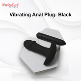 Black vibrating anal plug on a white background with 'it's pleaZure' branding.