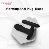 Black vibrating anal plug on a white background with 'it's pleaZure' branding.