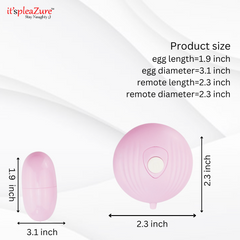 Vibrating egg dimensions – 1.9-inch length, 3.1-inch diameter with remote