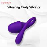 Purple vibrating panty vibrator on a white background with 'it's pleazure' branding.