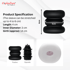 it'spleaZure masturbating sleeve specs – stretches 4-6cm, 14cm girth, 3cm inner diameter
