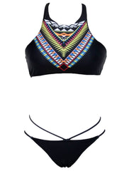 Black Printed Bikini