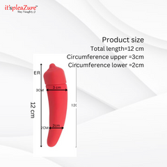 Red Pepper Vibrator dimensions – 12cm length, 3cm/2cm tapered design
