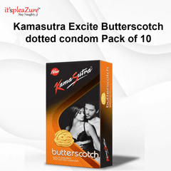Pack of 10 Kamasutra Excite Butterscotch flavored dotted condoms by itspleaZure