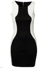 ItspleaZure Black and White Sleeveless Mini Dress