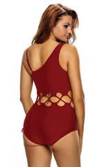 ItspleaZure Maroon Sexy Criss Cross Lace Women's Swimwear