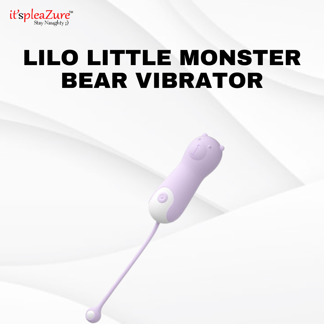 it’spleaZure LILO Little Monster Bear Vibrator branding and playful 'Stay Naughty' slogan