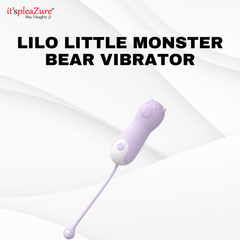 it’spleaZure LILO Little Monster Bear Vibrator branding and playful 'Stay Naughty' slogan